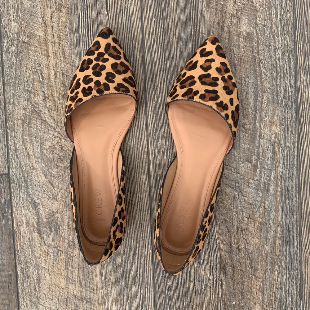 J. Crew Factory Zoe Leopard D’Orsay Flats